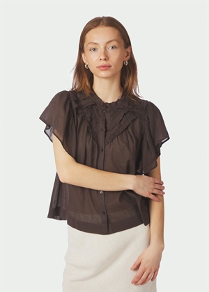 Vinsa s voile top Dark Brown Neo Noir 